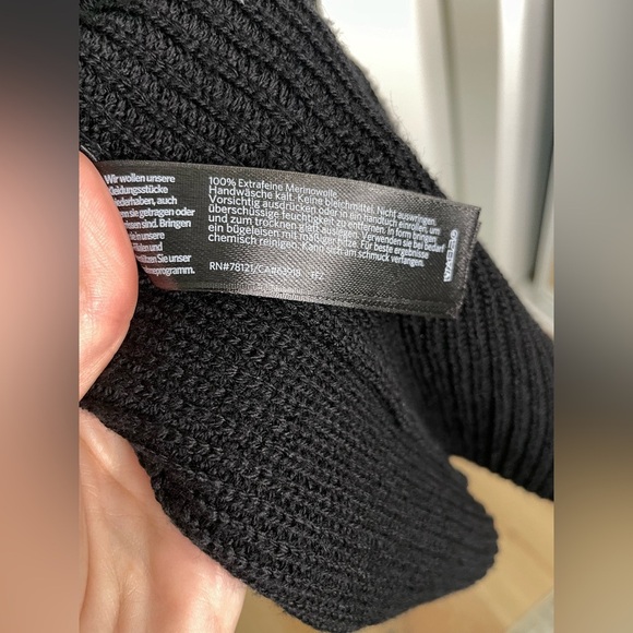 Eileen Fisher Extra Fine Merino Wool Cardigan Sweater Black Gray Size M Longline - Picture 8 of 12